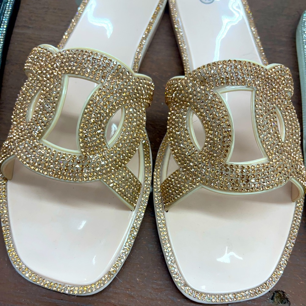 Rose Gold bling sandals
